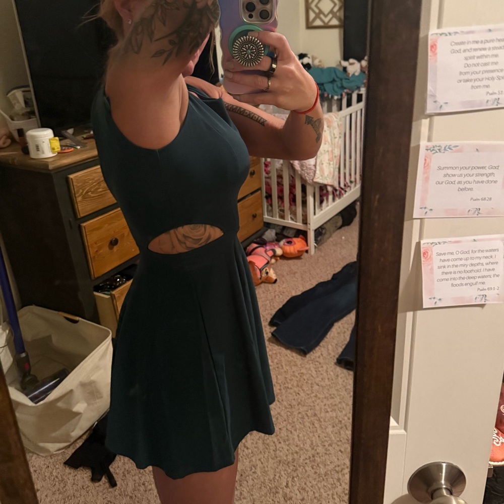 Teal Cutout Dress